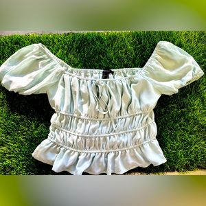 Off shoulder crop top blouse